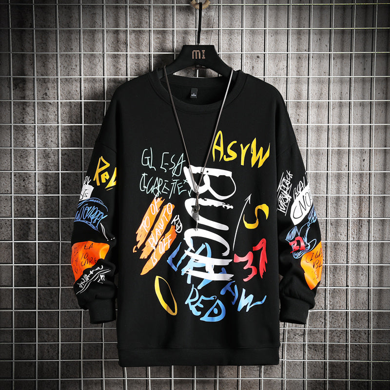 SingleRoad Mens Crewneck Sweatshirt Men Harajuku Oversized Japanese Streetwear Hip Hop Black Hoodie Men Sweatshirts Hoodies AMAZON