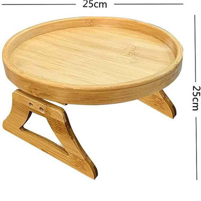 Sofa Handrail Wooden Folding Tray