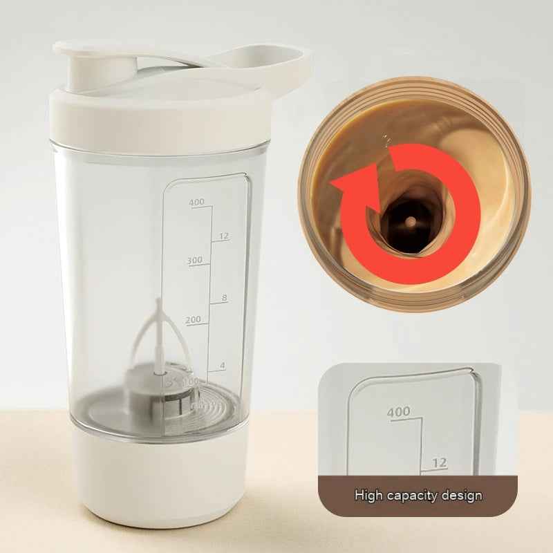 400ML 14oz Electric Protein Powder Mixing Cup  Fully Automatic Shaker Mixer Shake Bottle Milk Coffee Blender Kettle Fro Gym 1200mAh