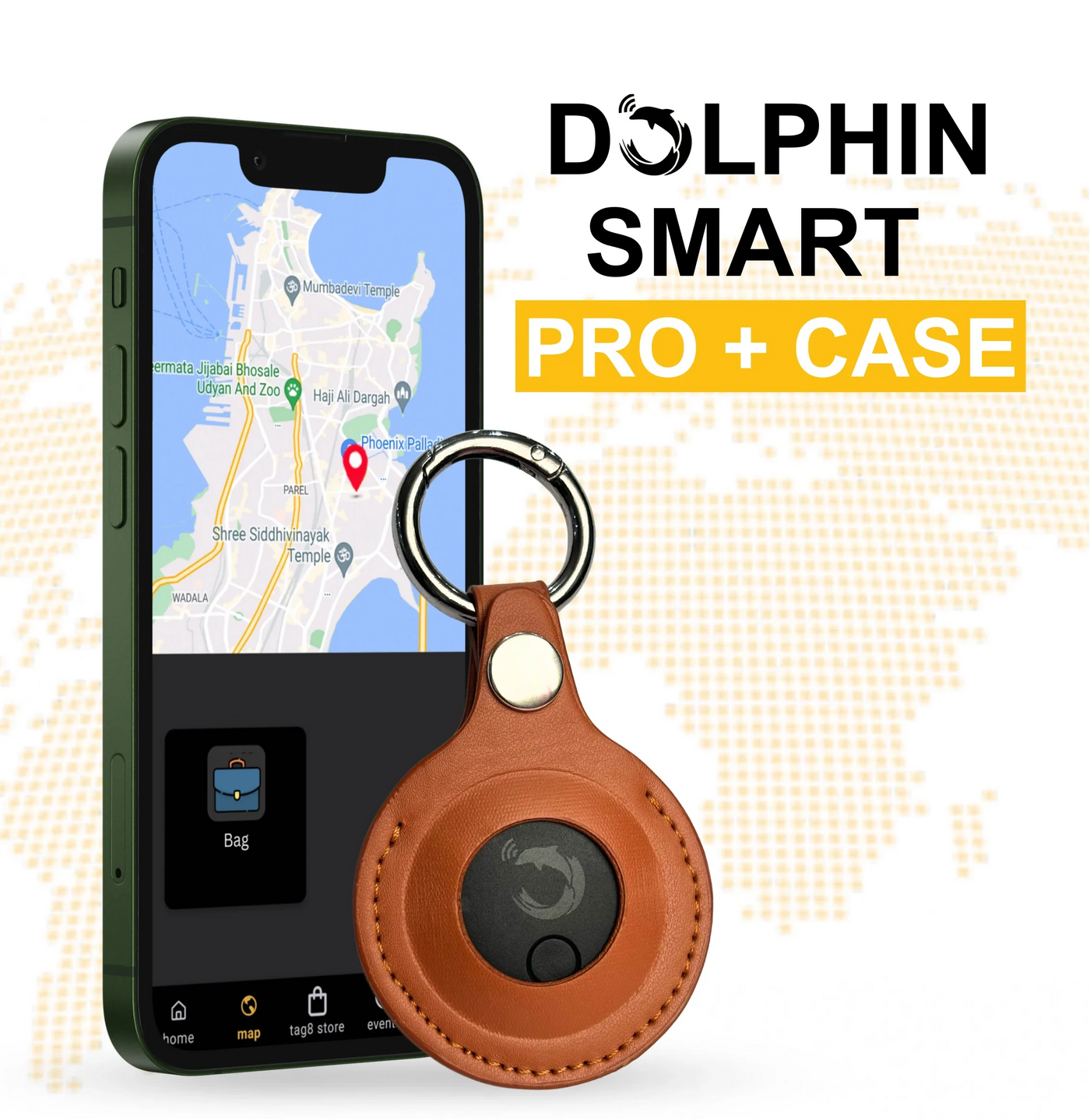Dolphin Smart Bluetooth Tracker Pro with Leather Case - EssentioGo
