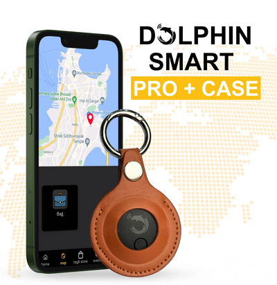 Dolphin Smart Bluetooth Tracker Pro with Leather Case - EssentioGo